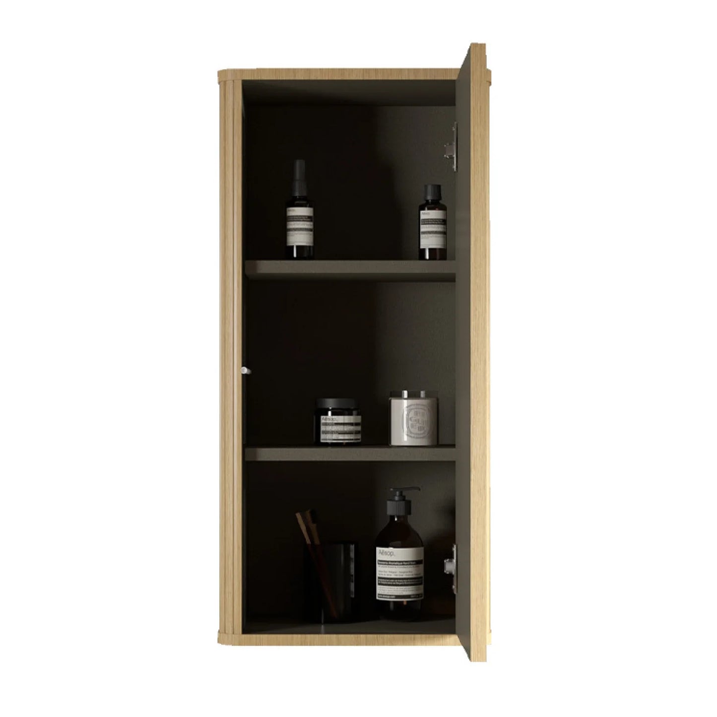 Luxury Modern Natural Oak Bathroom Floating Side Cabinet European Style for Villa