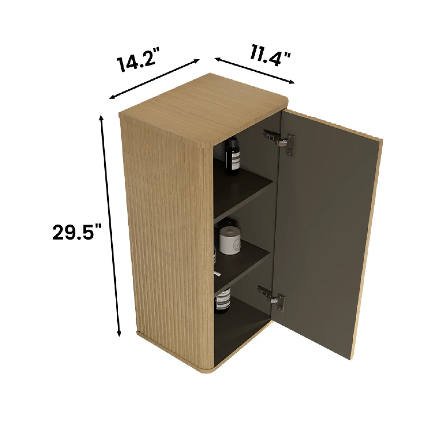 Luxury Modern Natural Oak Bathroom Floating Side Cabinet European Style for Villa