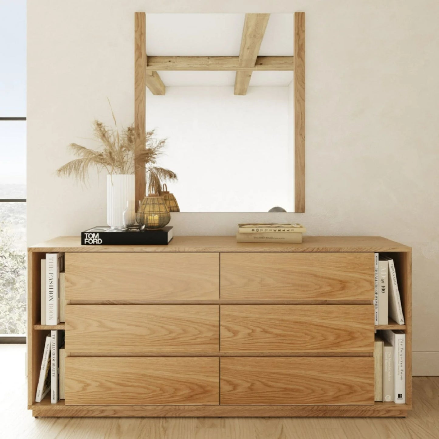 Luxury Modern Natural Oak Dresser European Style for Villa