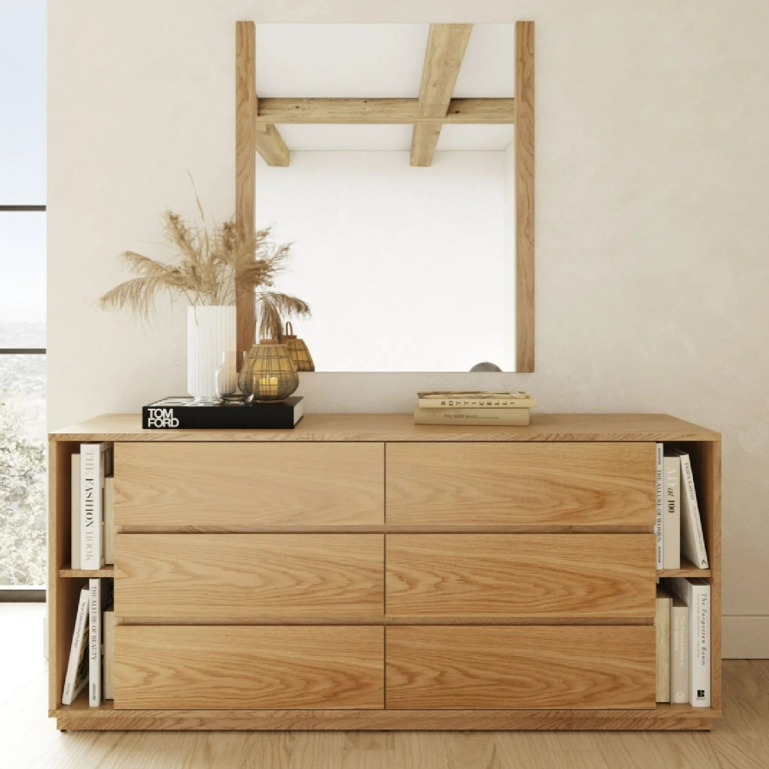 Luxury Modern Natural Oak Dresser European Style for Villa