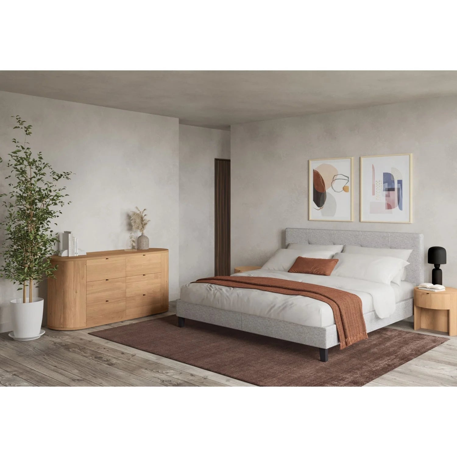 Luxury Modern Natural Oak Dresser European Style for Villa
