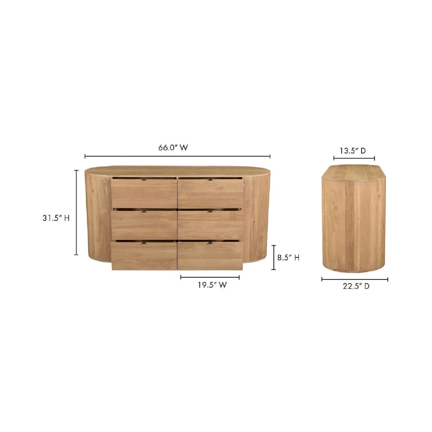 Luxury Modern Natural Oak Dresser European Style for Villa