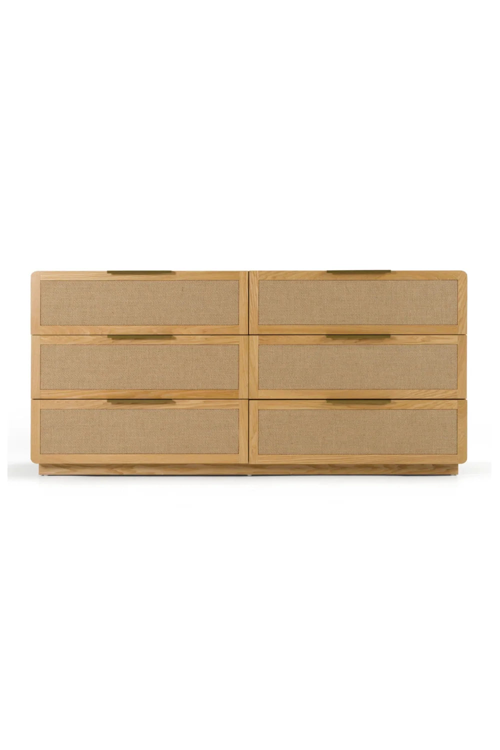 Luxury Modern Natural Rattan 6-Drawer Dresser European Style for Villa