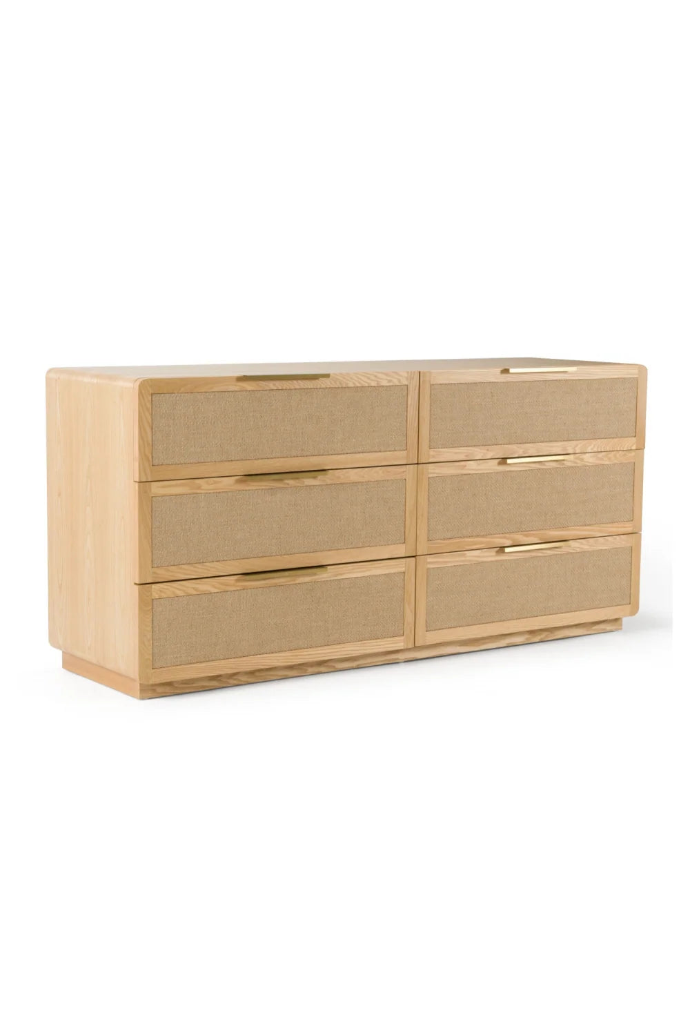 Luxury Modern Natural Rattan 6-Drawer Dresser European Style for Villa