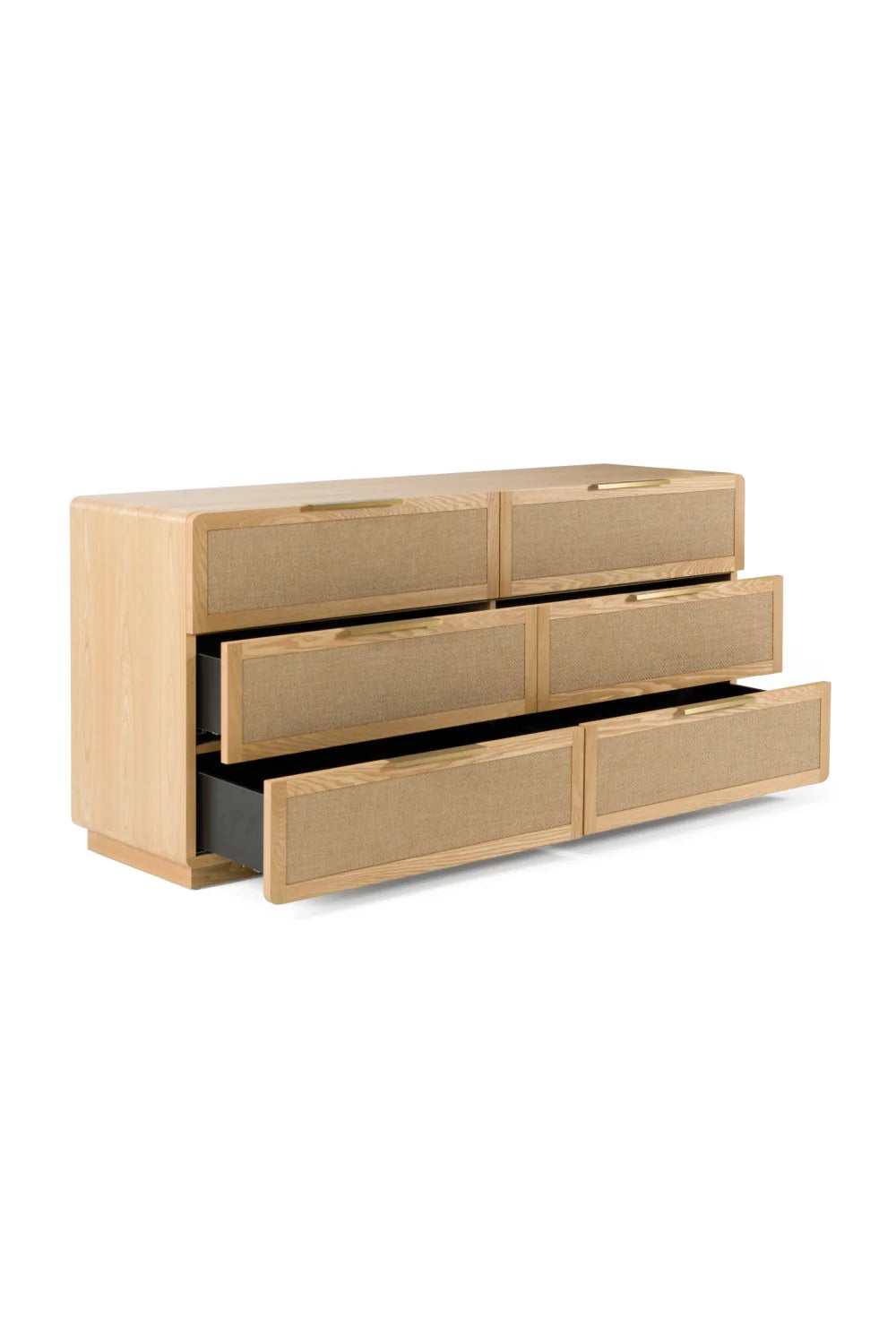 Luxury Modern Natural Rattan 6-Drawer Dresser European Style for Villa