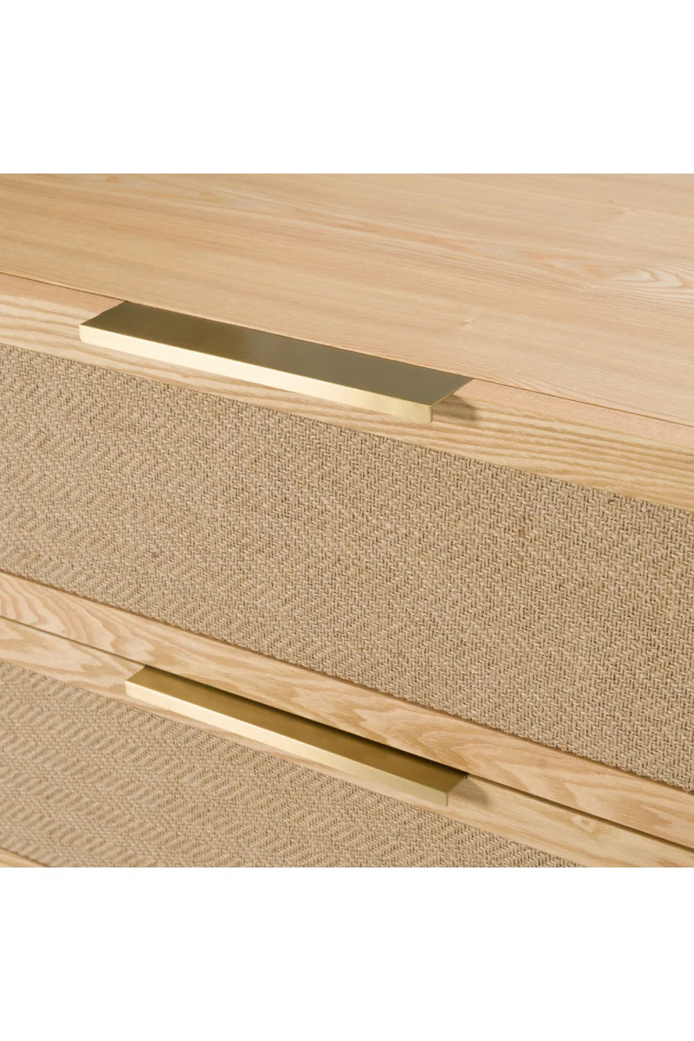 Luxury Modern Natural Rattan 6-Drawer Dresser European Style for Villa