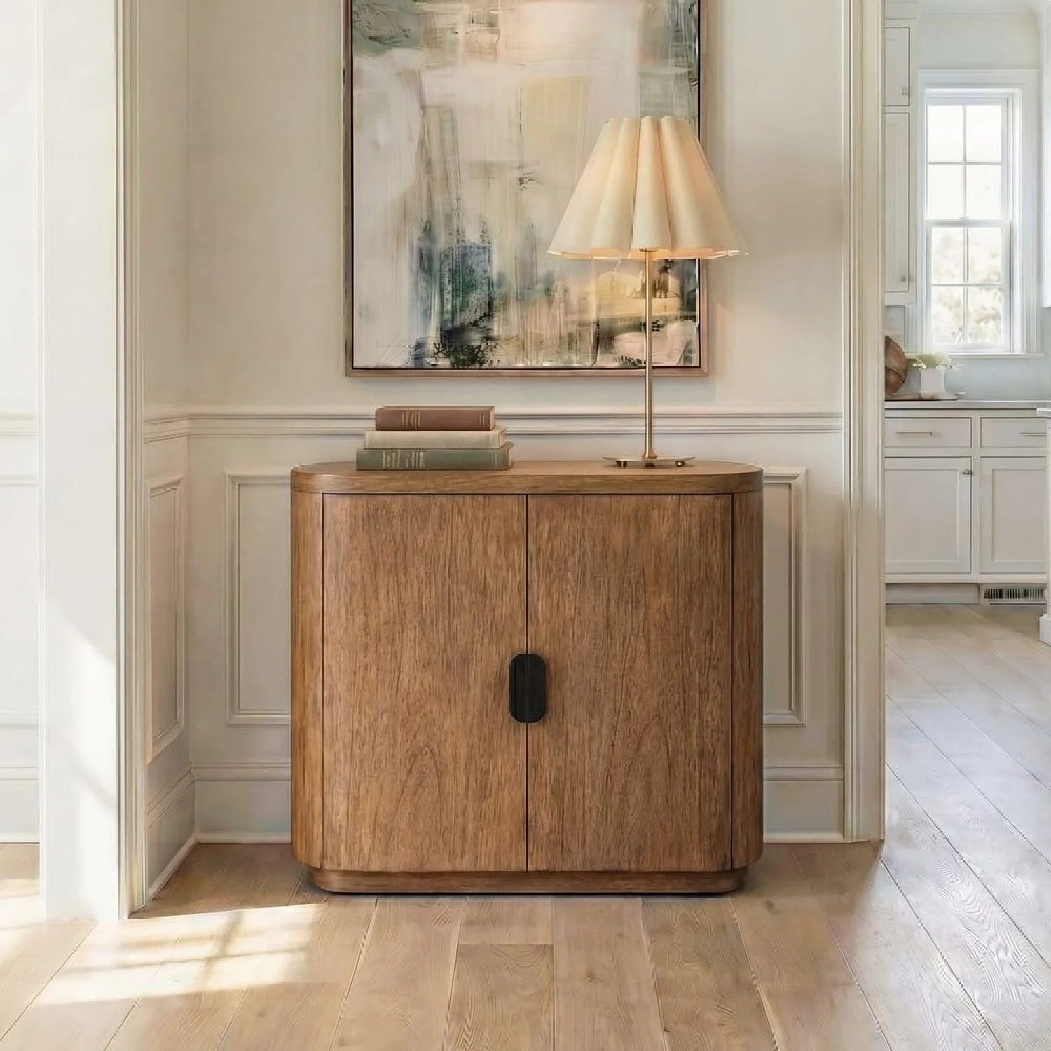 Luxury Modern Natural Wood 2-Door Cabinet European Style for Villa