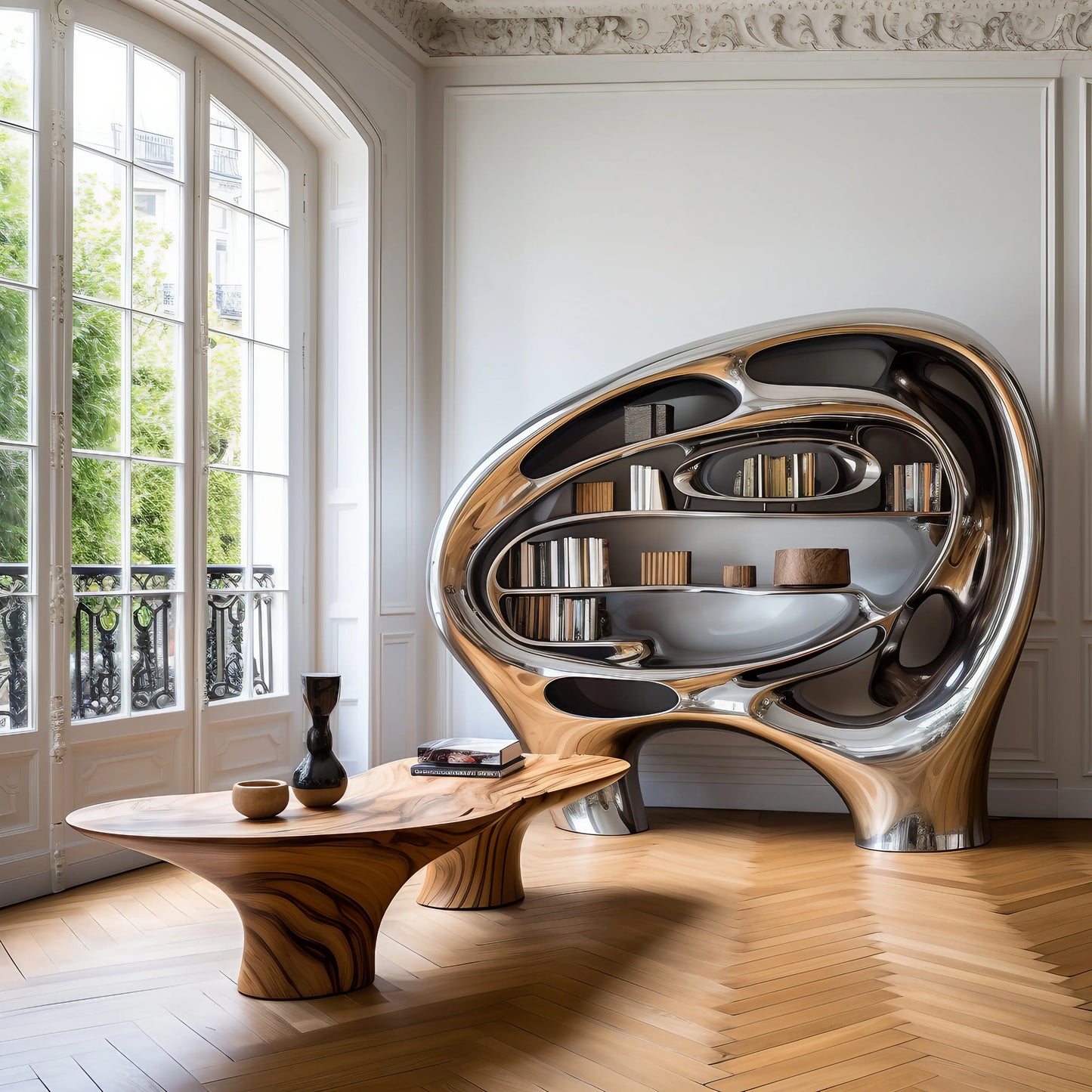 Luxury Modern Nebula Bookshelf European Style for Villa