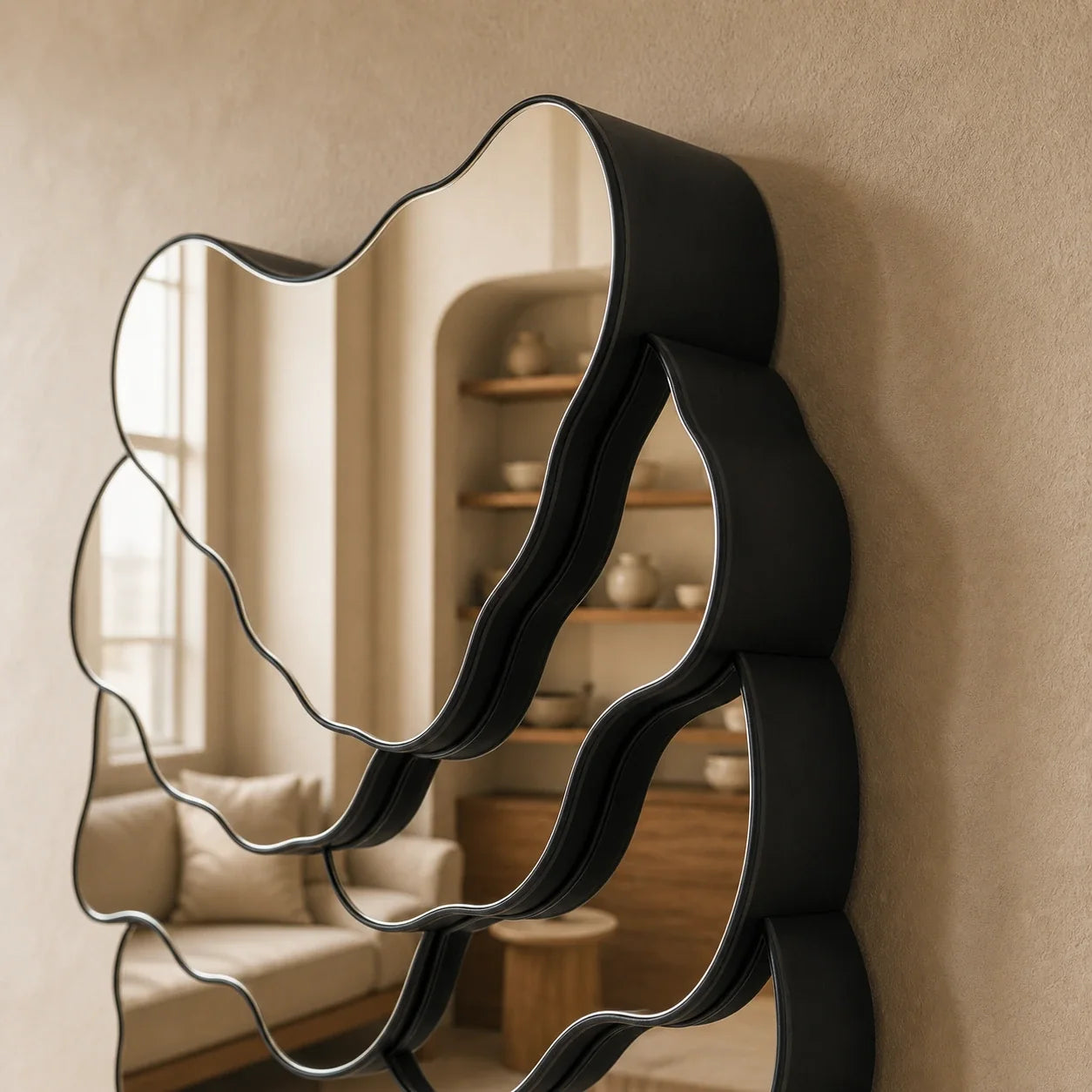 Luxury Modern Negative Relief Mirror European Style for Villa