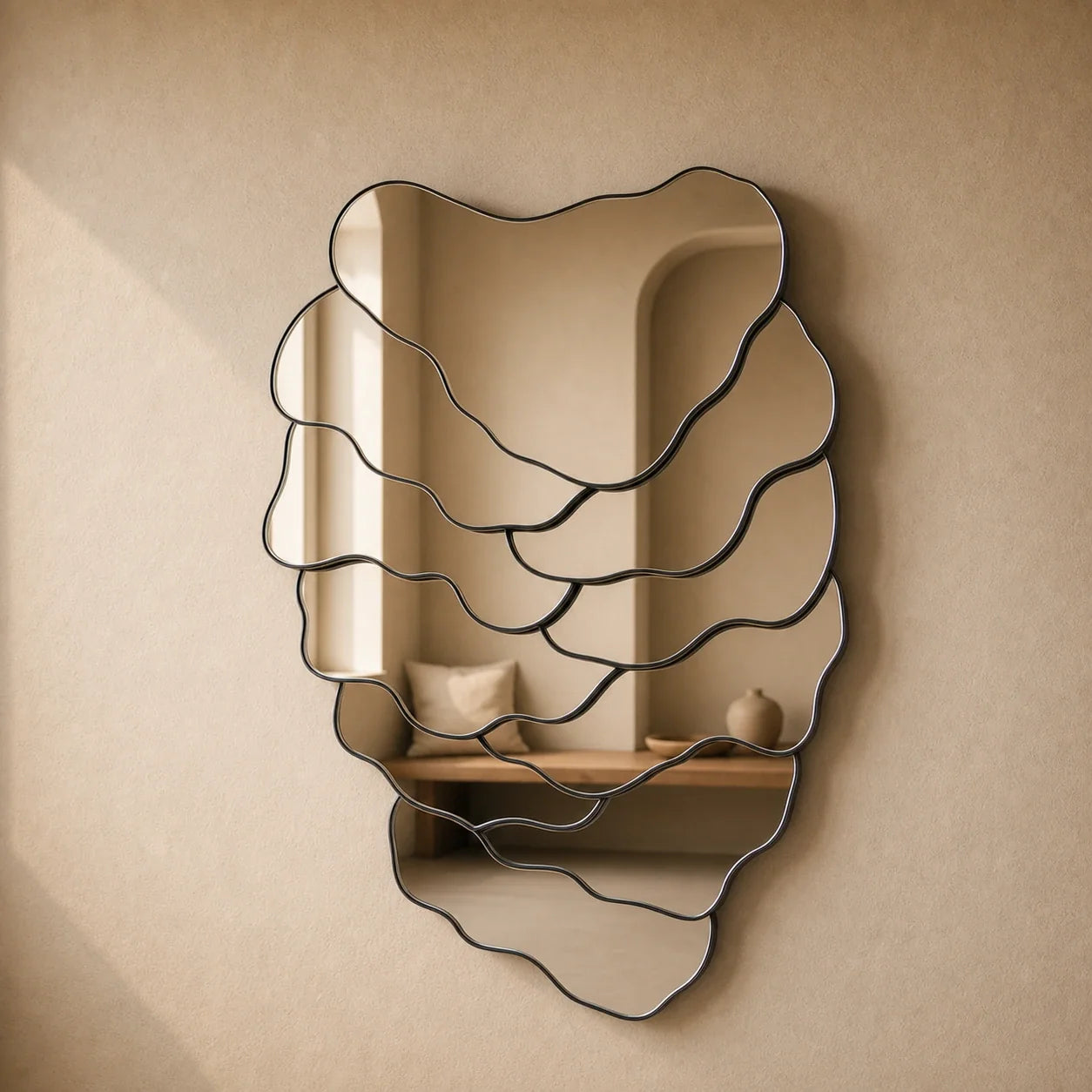 Luxury Modern Negative Relief Mirror European Style for Villa