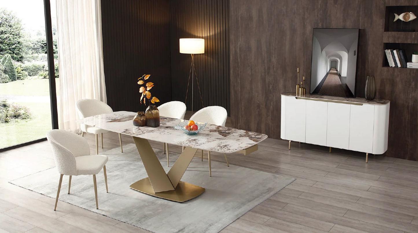 Luxury Modern Niah Ceramic Dining Table European Style for Villa