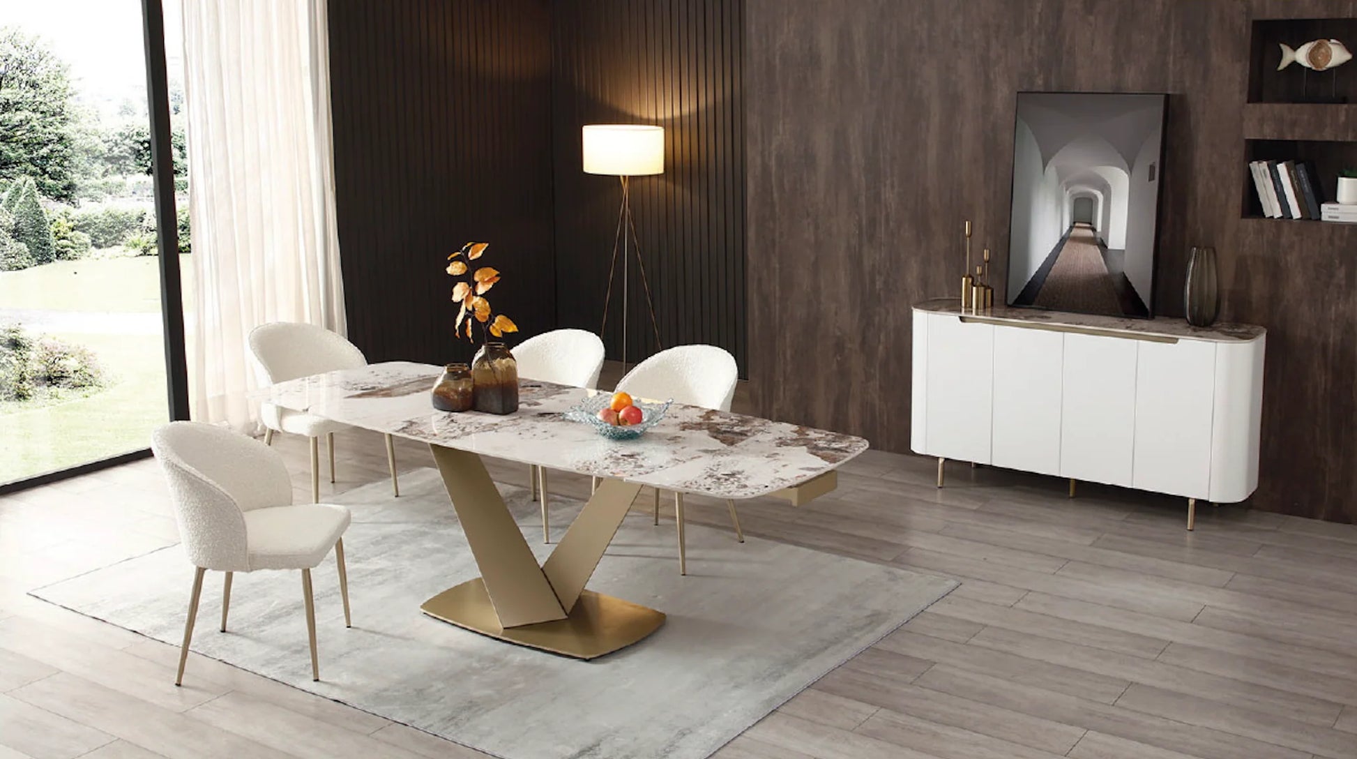 Luxury Modern Niah Ceramic Dining Table European Style for Villa