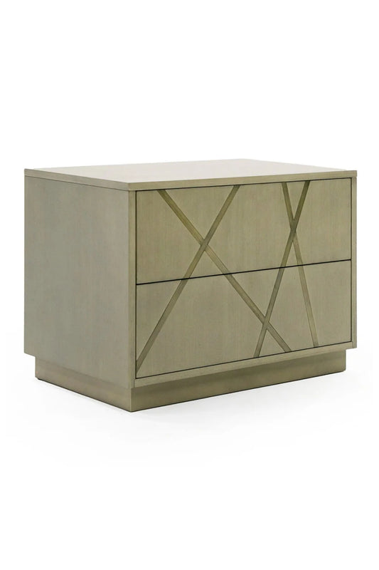 Luxury Modern Nixa 2-Drawer Nightstand European Style for Villa