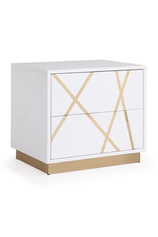 Luxury Modern Nixa 2-Drawer Nightstand European Style for Villa