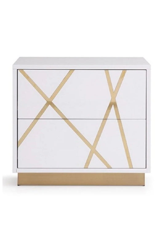 Luxury Modern Nixa 2-Drawer Nightstand European Style for Villa