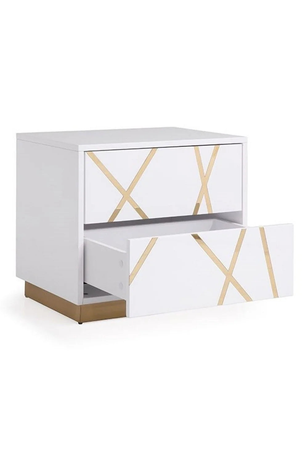 Luxury Modern Nixa 2-Drawer Nightstand European Style for Villa