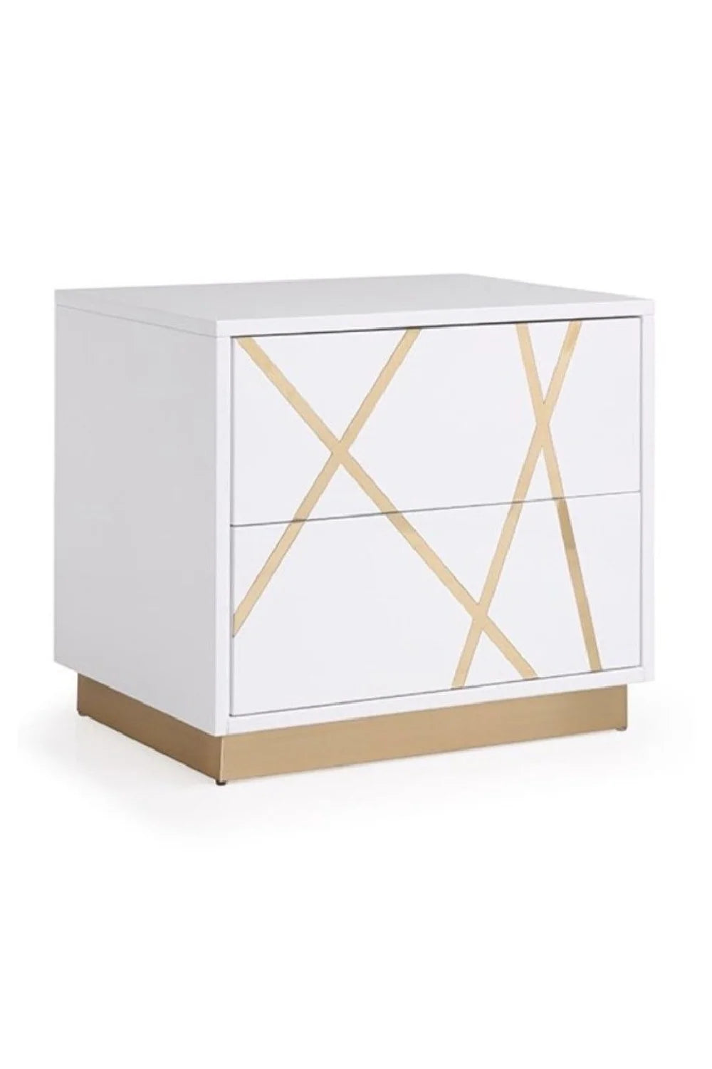 Luxury Modern Nixa 2-Drawer Nightstand European Style for Villa