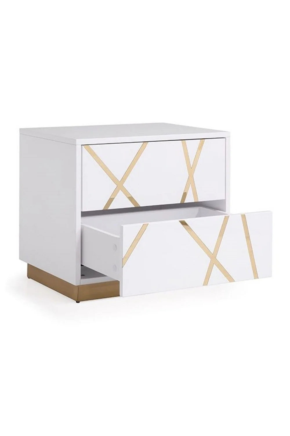 Luxury Modern Nixa 2-Drawer Nightstand European Style for Villa