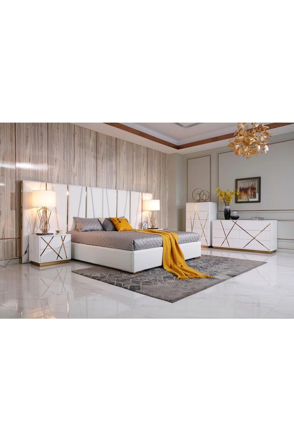Luxury Modern Nixa 2-Drawer Nightstand European Style for Villa