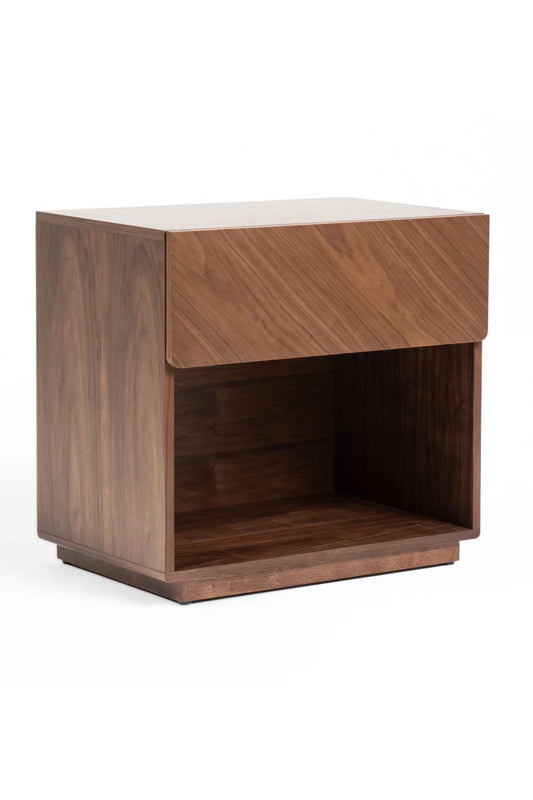 Luxury Modern Nova Walnut Veneer Nightstand European Style for Villa
