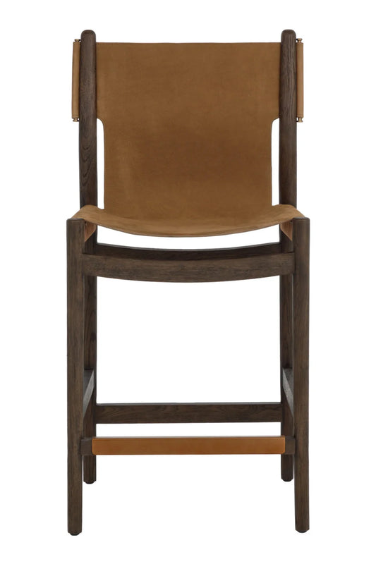 Luxury Modern Nubuck Leather Counter Stool European Style for Villa