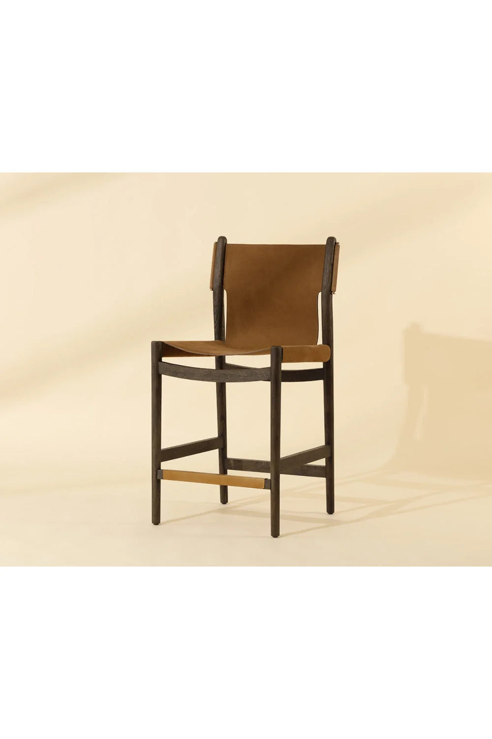 Luxury Modern Nubuck Leather Counter Stool European Style for Villa