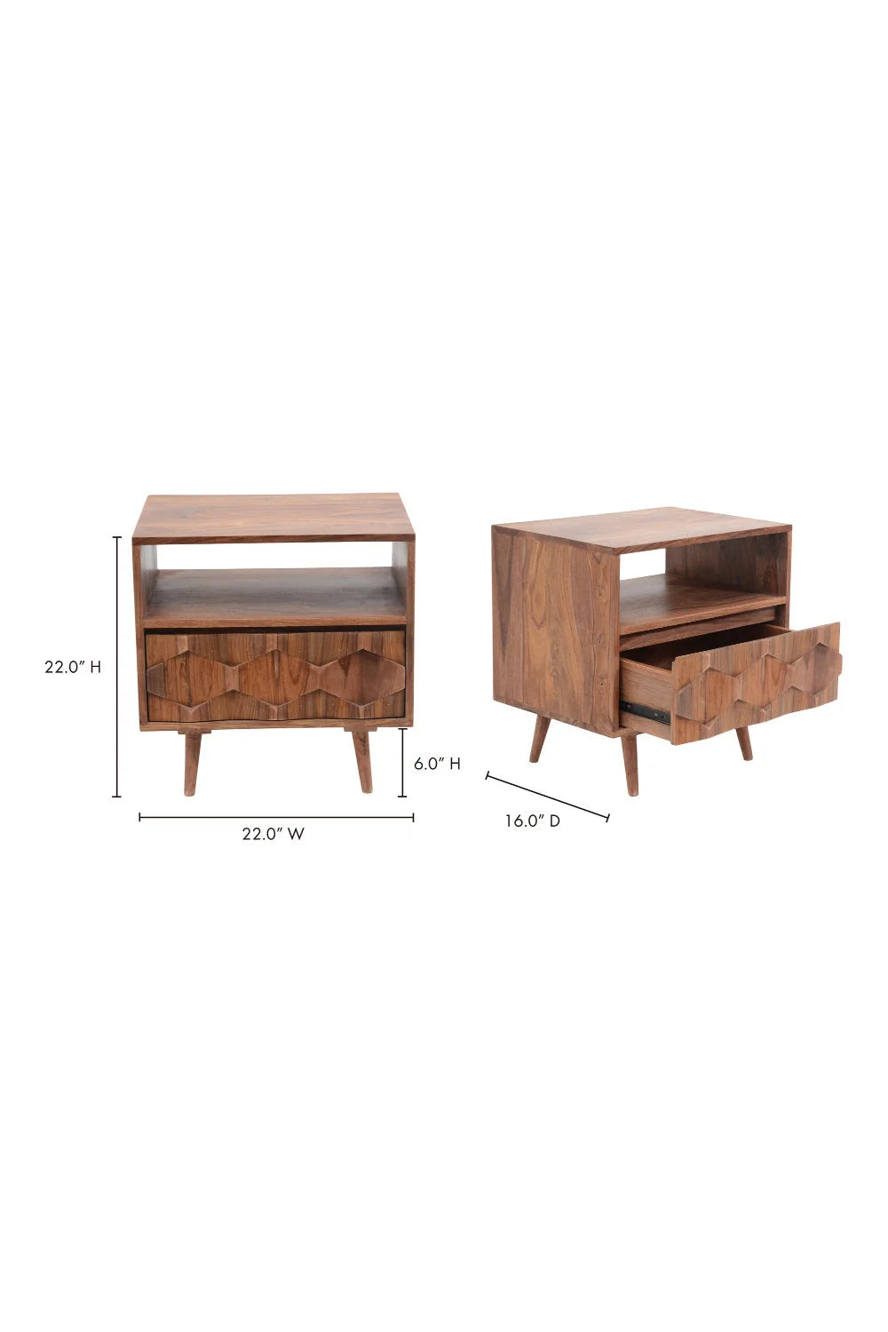 Luxury Modern O2 1-Drawer Nightstand European Style for Villa