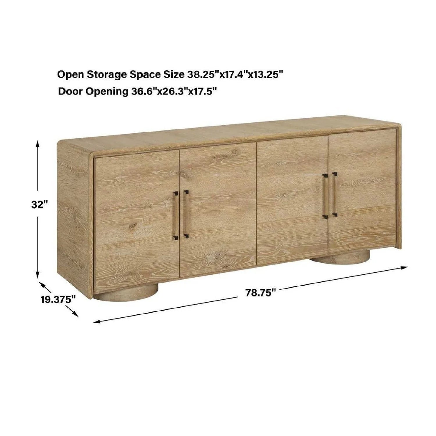 Luxury Modern Oak 4-Door Cabinet European Style for Villa