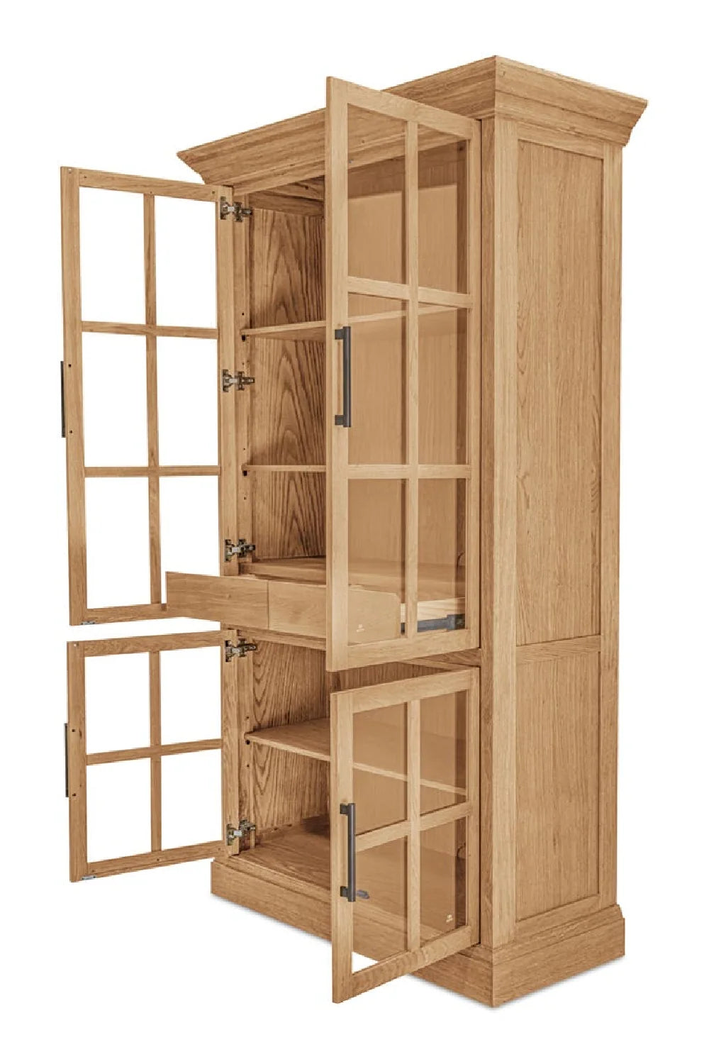 Luxury Modern Oak 4-Door Tall Cabinet European Style for Villa
