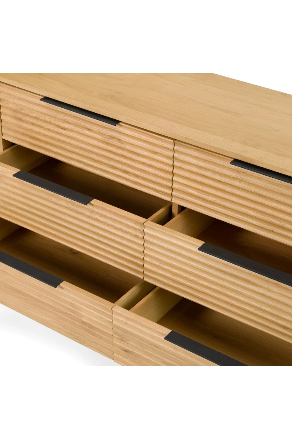 Luxury Modern Oak 6-Drawer Dresser European Style for Villa