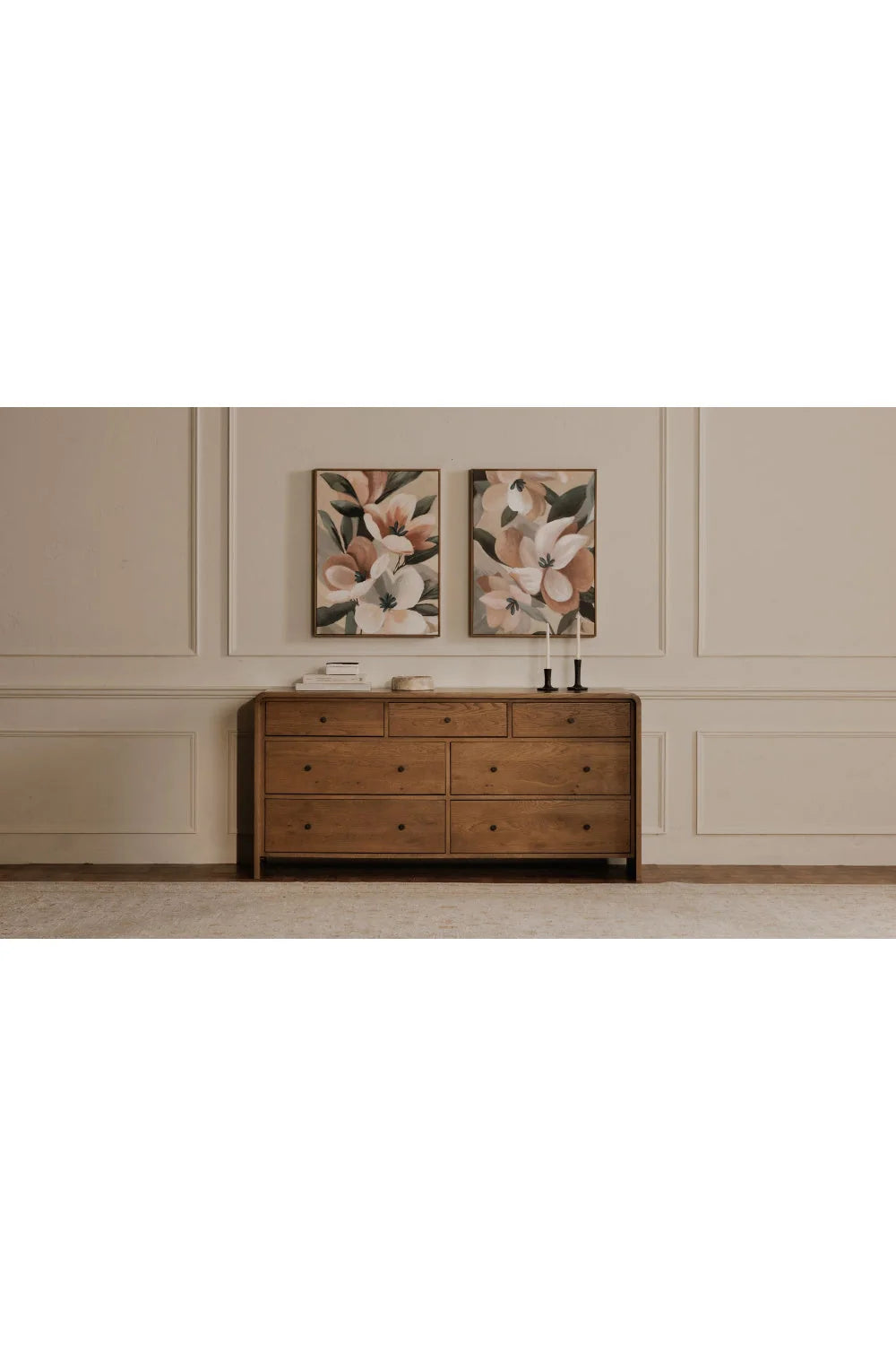 Luxury Modern Oak 7-Drawer Dresser European Style for Villa
