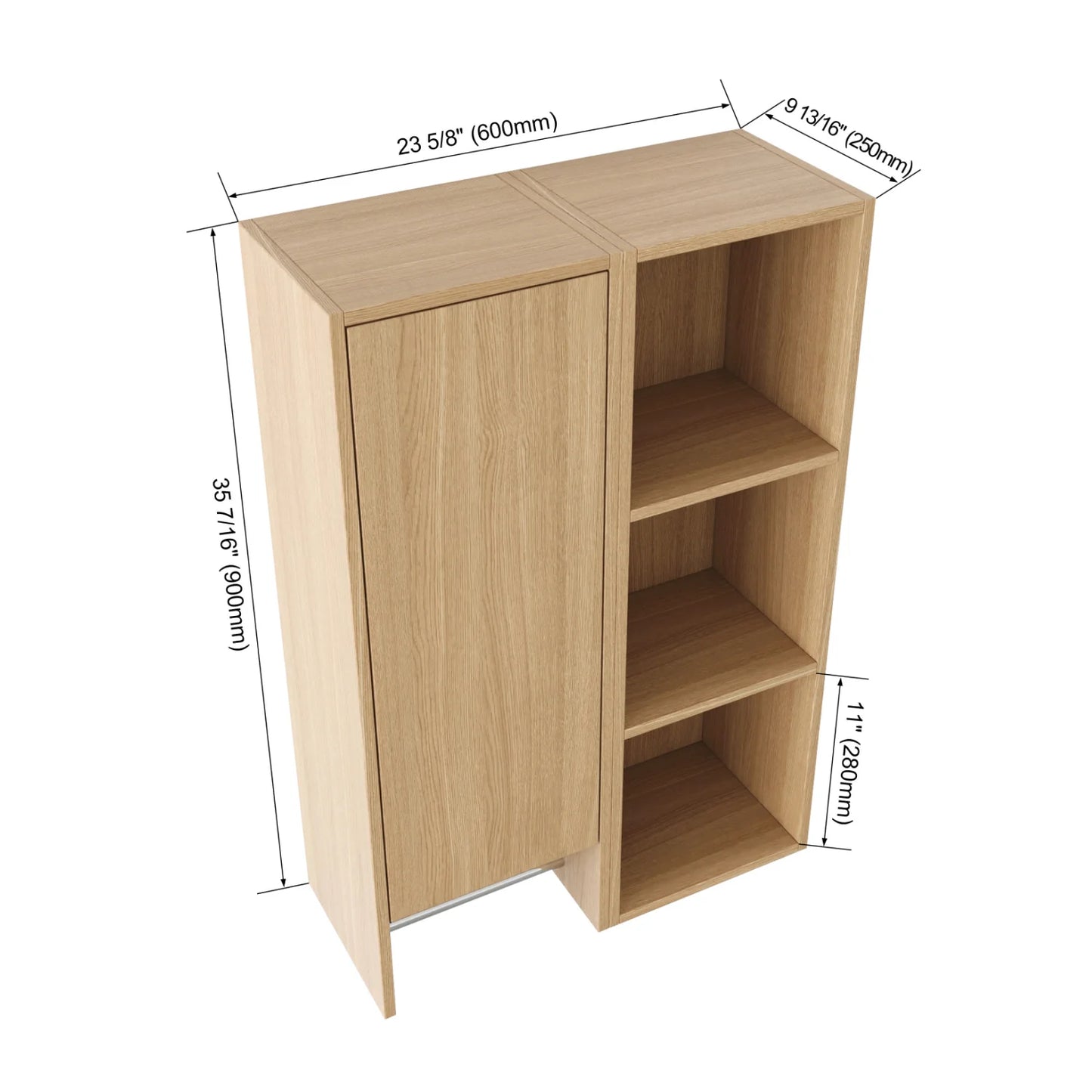 Luxury Modern Oak Bathroom Side Cabinet European Style for Villa