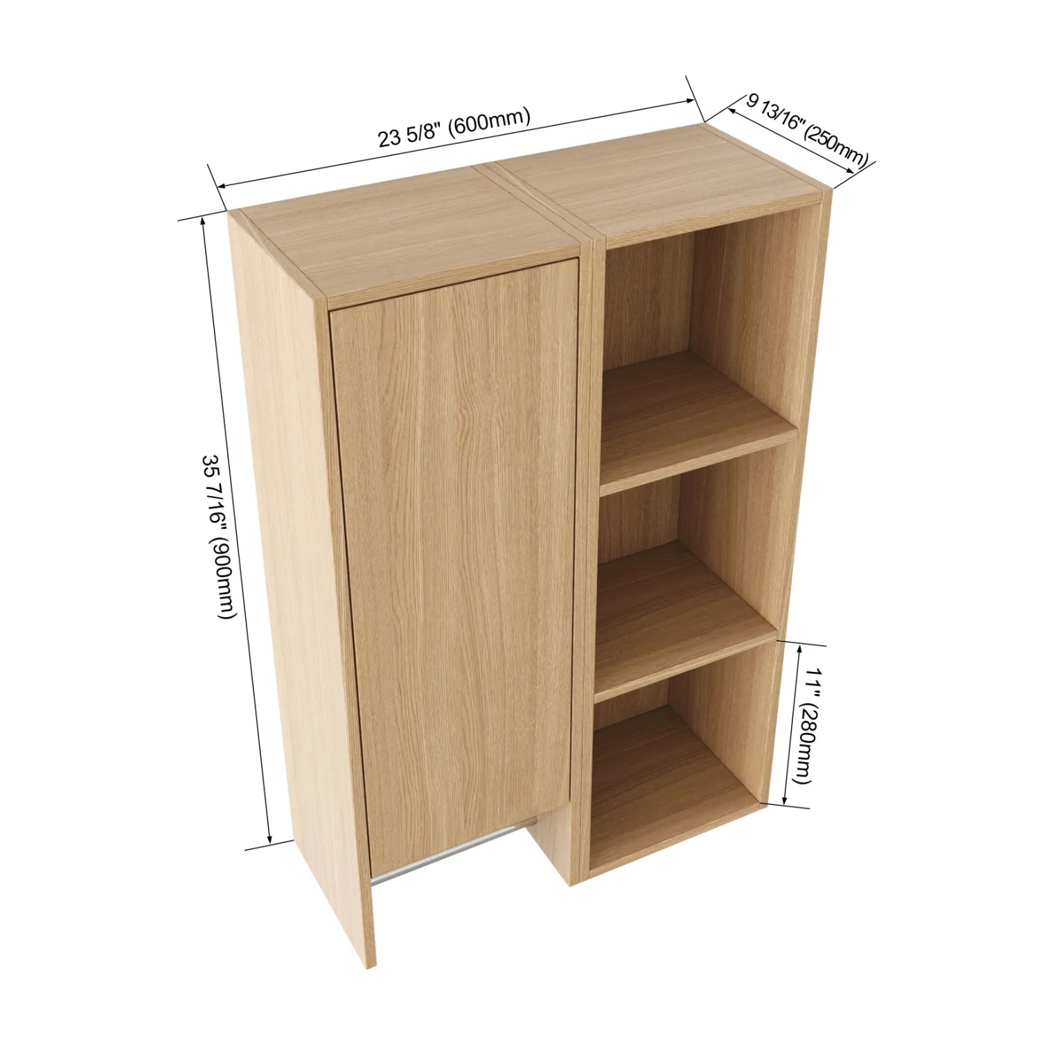 Luxury Modern Oak Bathroom Side Cabinet European Style for Villa