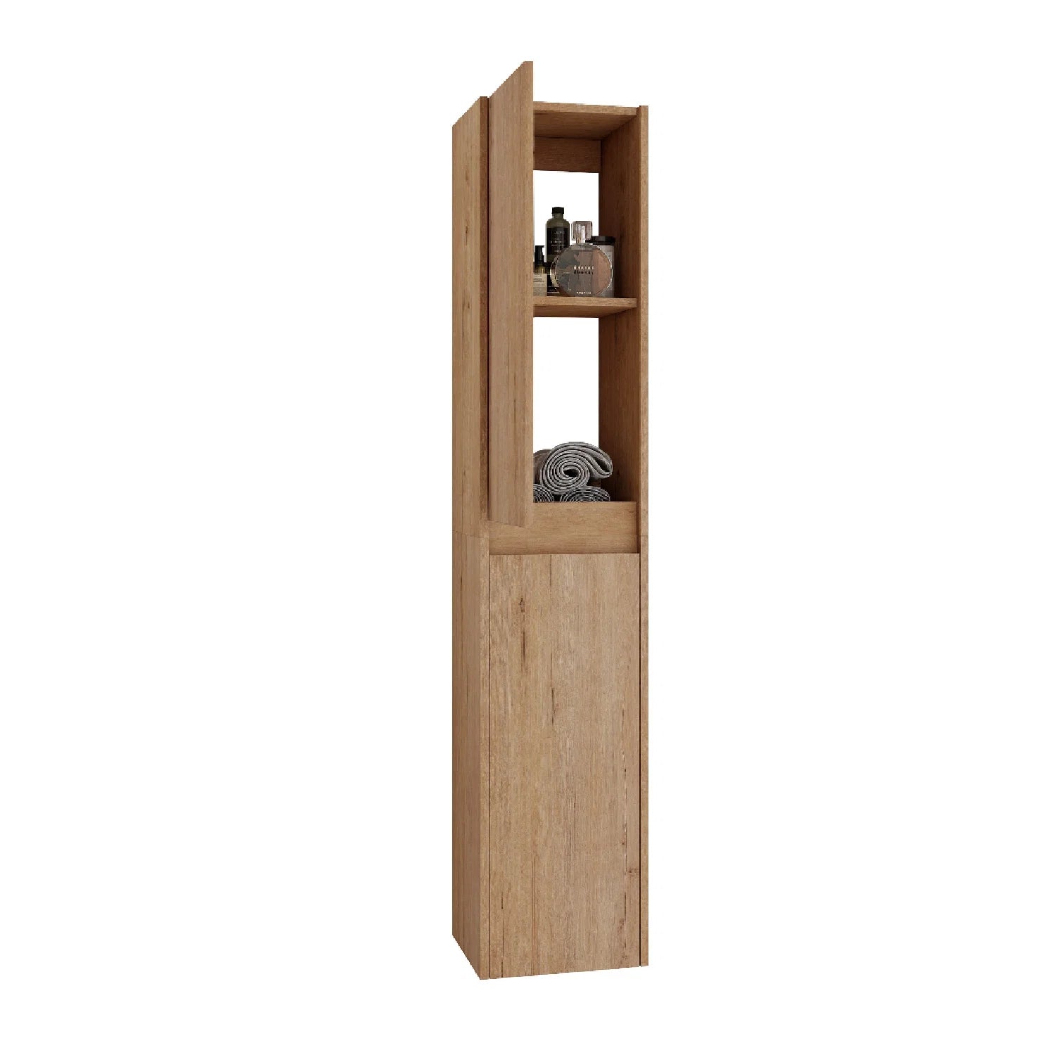 Luxury Modern Oak Bathroom Side Cabinet European Style for Villa