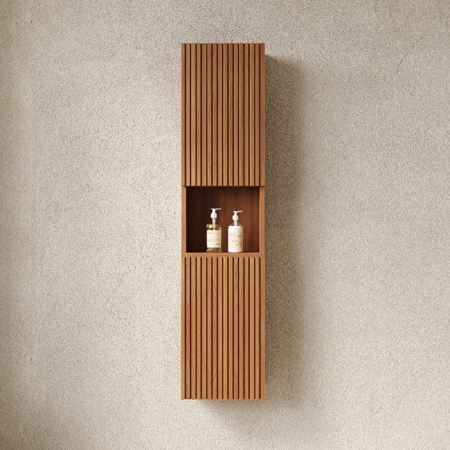 Luxury Modern Oak Bathroom Tall Cabinet European Style for Villa