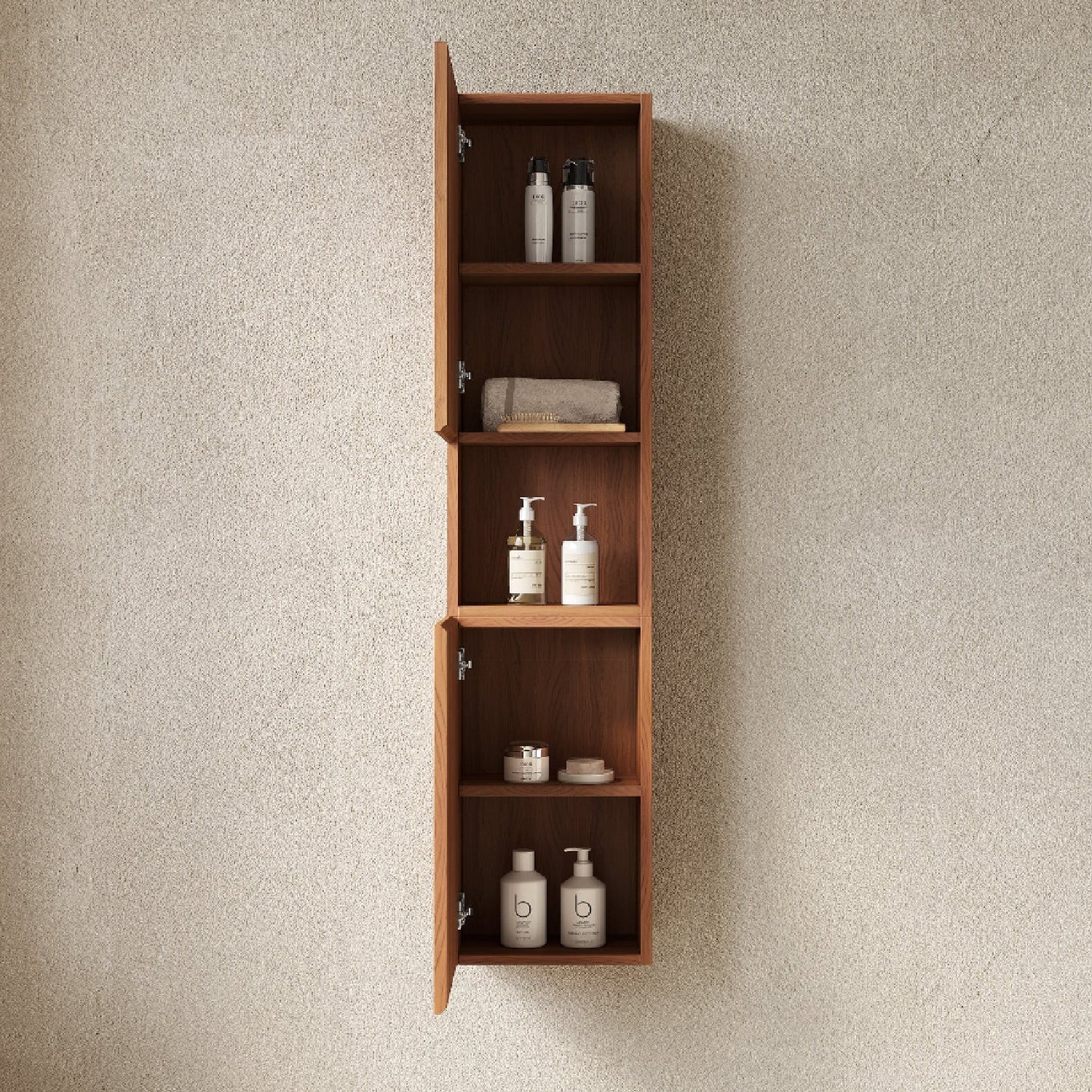 Luxury Modern Oak Bathroom Tall Cabinet European Style for Villa