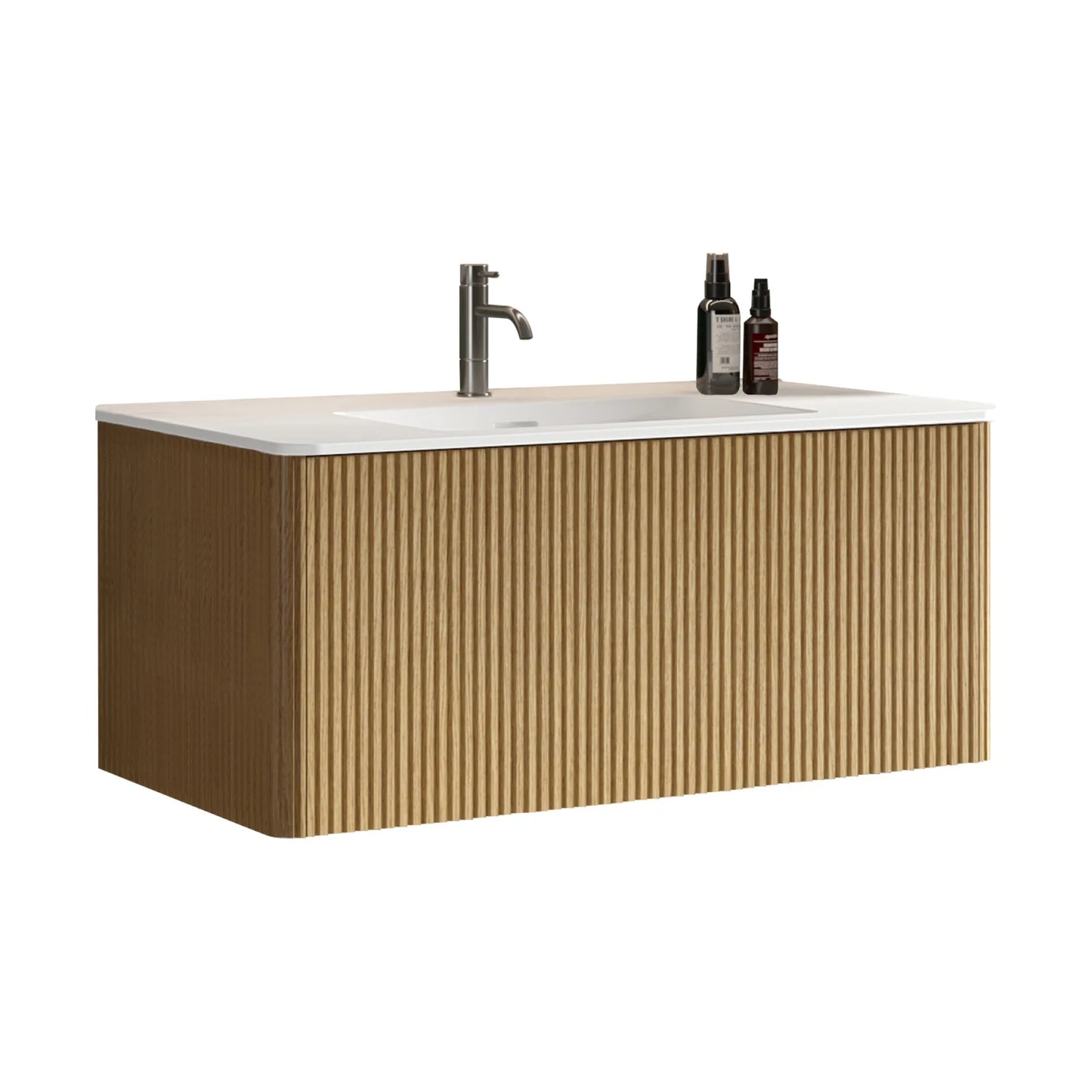 Luxury Modern Oak Bathroom Vanity European Style for Villa