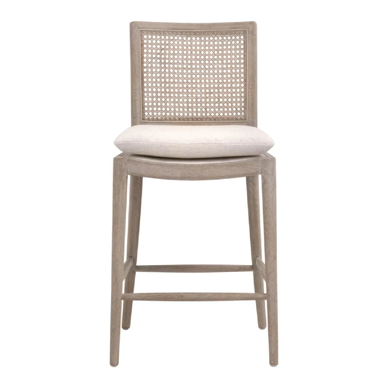 Luxury Modern Oak Canework Counter Stool European Style for Villa