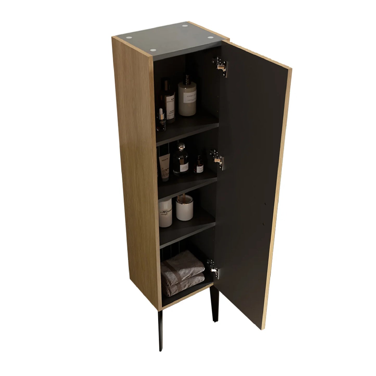 Luxury Modern Oak Freestanding Side Cabinet European Style for Villa