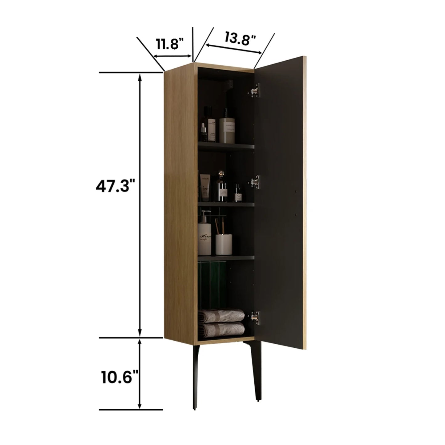 Luxury Modern Oak Freestanding Side Cabinet European Style for Villa