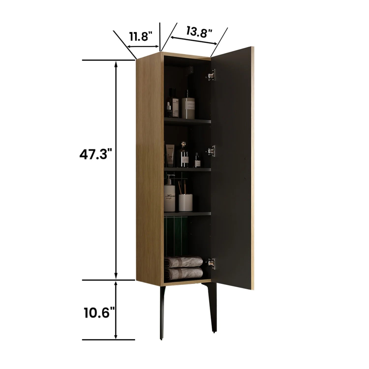 Luxury Modern Oak Freestanding Side Cabinet European Style for Villa