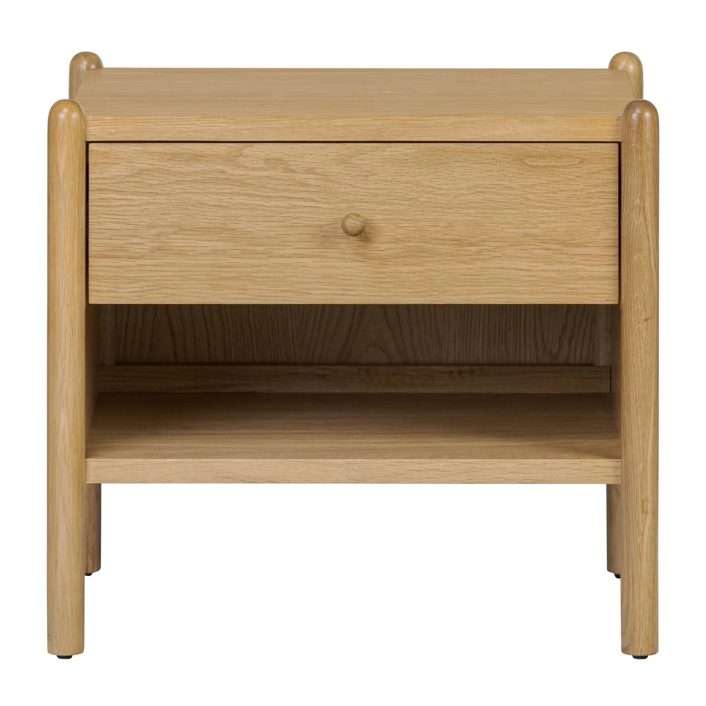 Luxury Modern Oak Veneer 1-Drawer Nightstand European Style for Villa