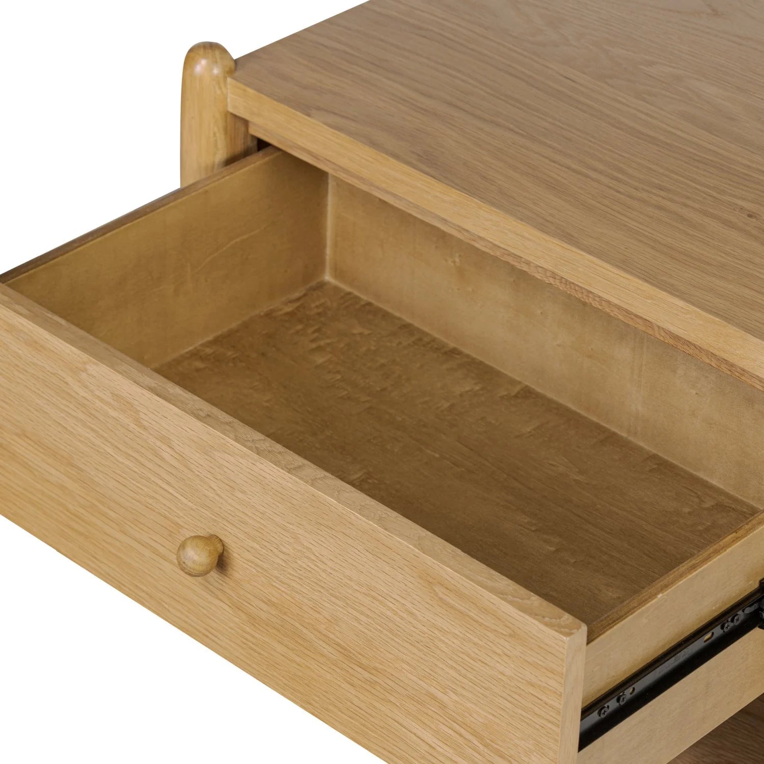 Luxury Modern Oak Veneer 1-Drawer Nightstand European Style for Villa
