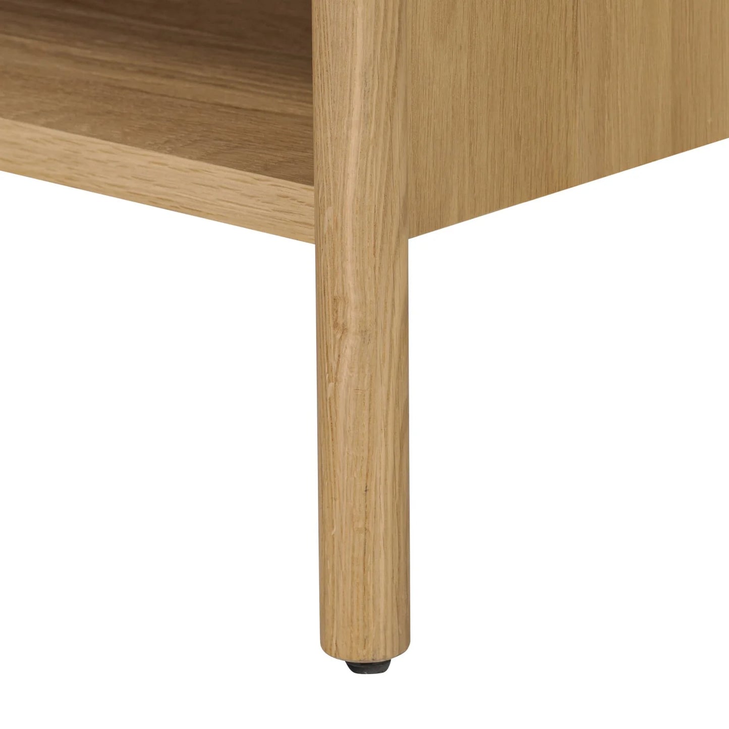 Luxury Modern Oak Veneer 1-Drawer Nightstand European Style for Villa