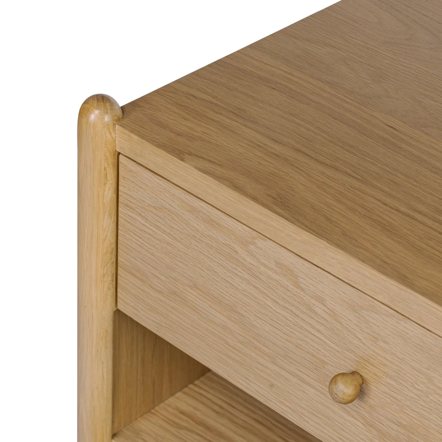 Luxury Modern Oak Veneer 1-Drawer Nightstand European Style for Villa