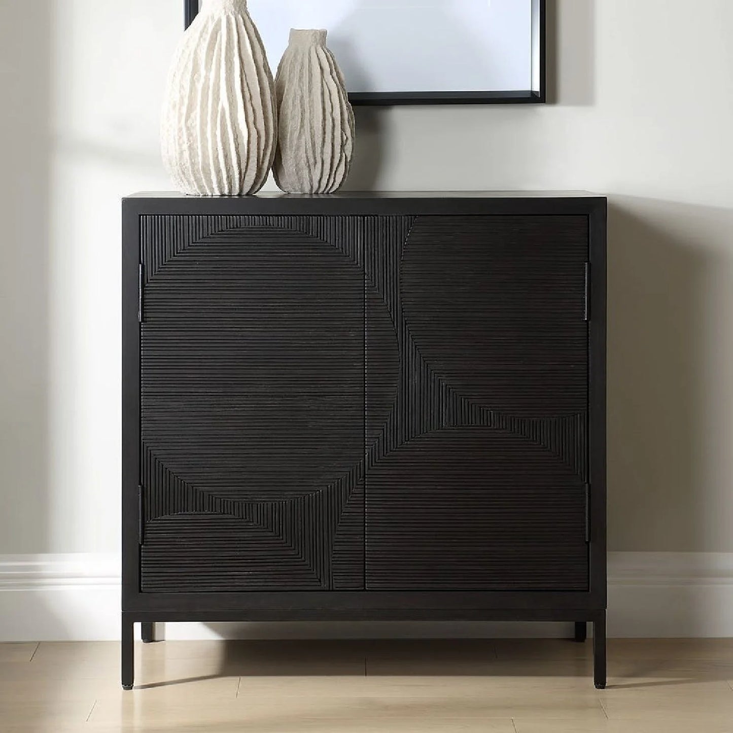 Luxury Modern Oak Wood 2-Door Cabinet European Style for Villa