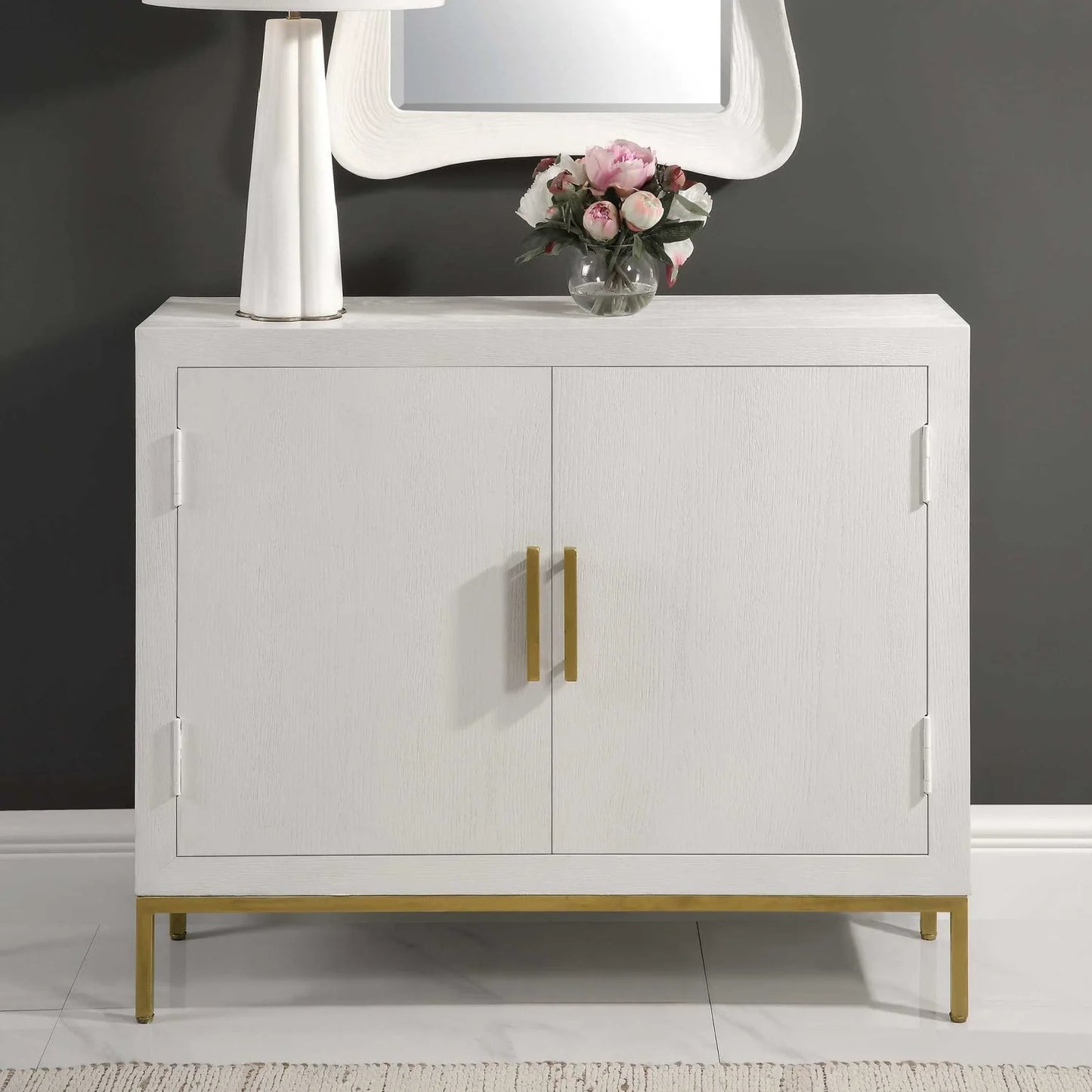 Luxury Modern Oak Wood 2-Door Cabinet European Style for Villa