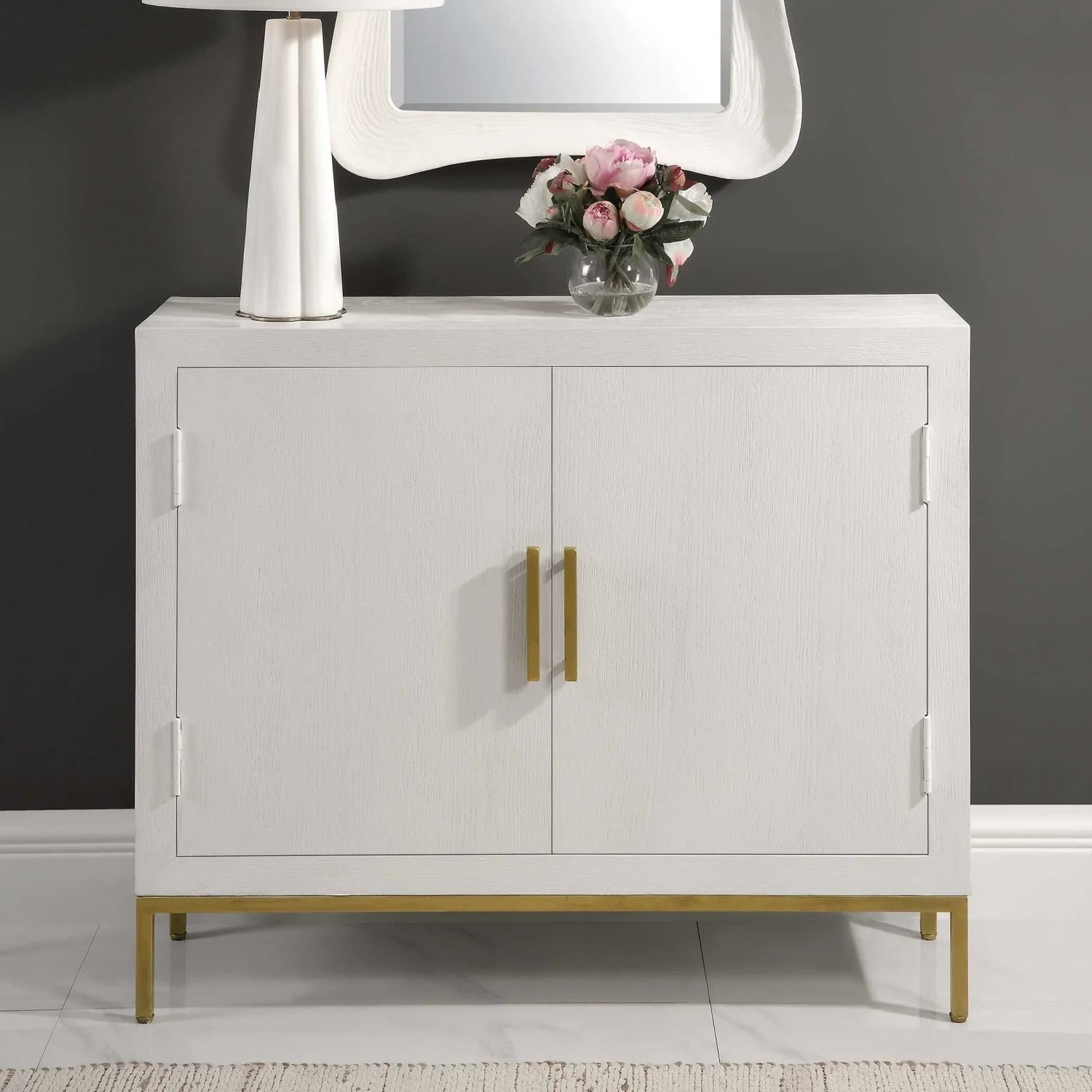 Luxury Modern Oak Wood 2-Door Cabinet European Style for Villa