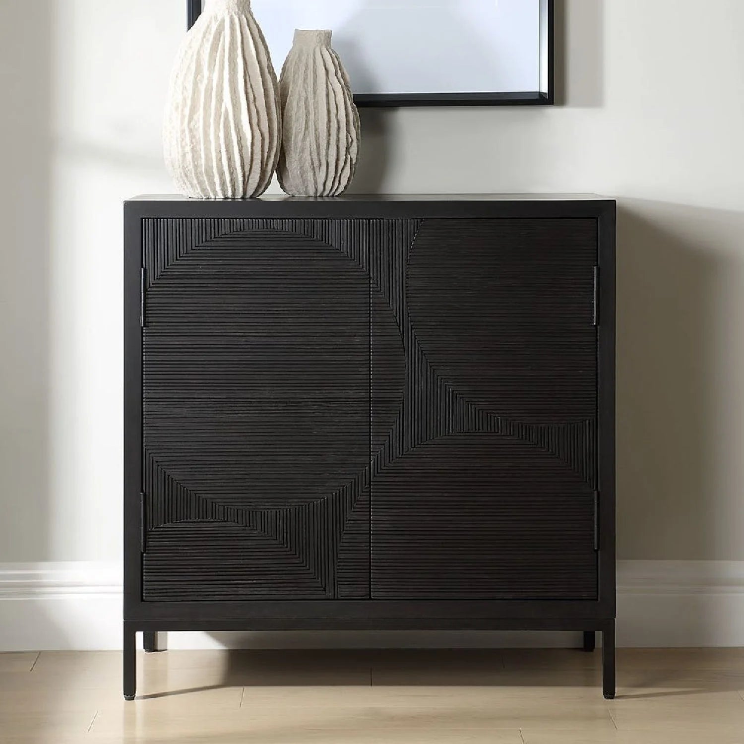 Luxury Modern Oak Wood 2-Door Cabinet European Style for Villa