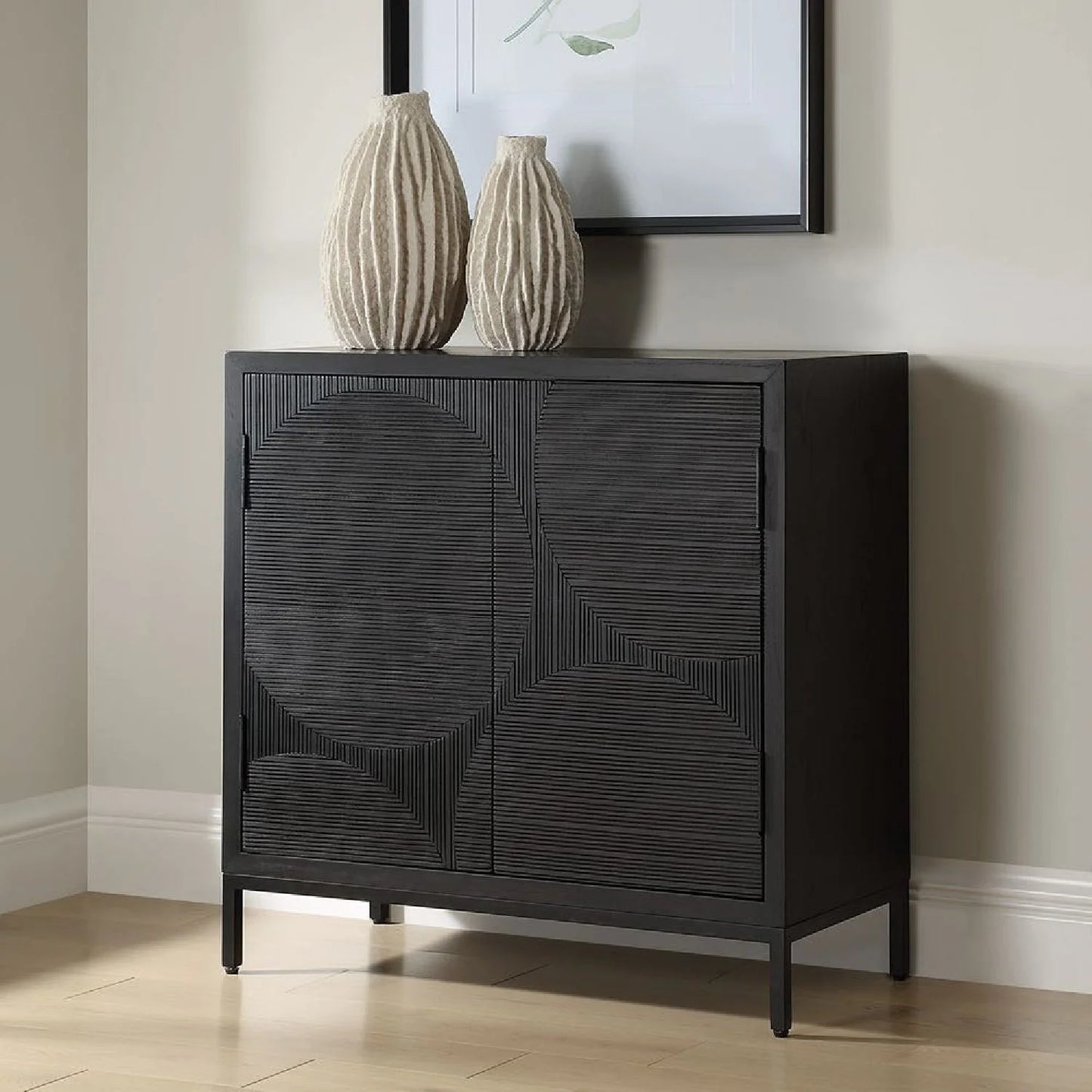 Luxury Modern Oak Wood 2-Door Cabinet European Style for Villa